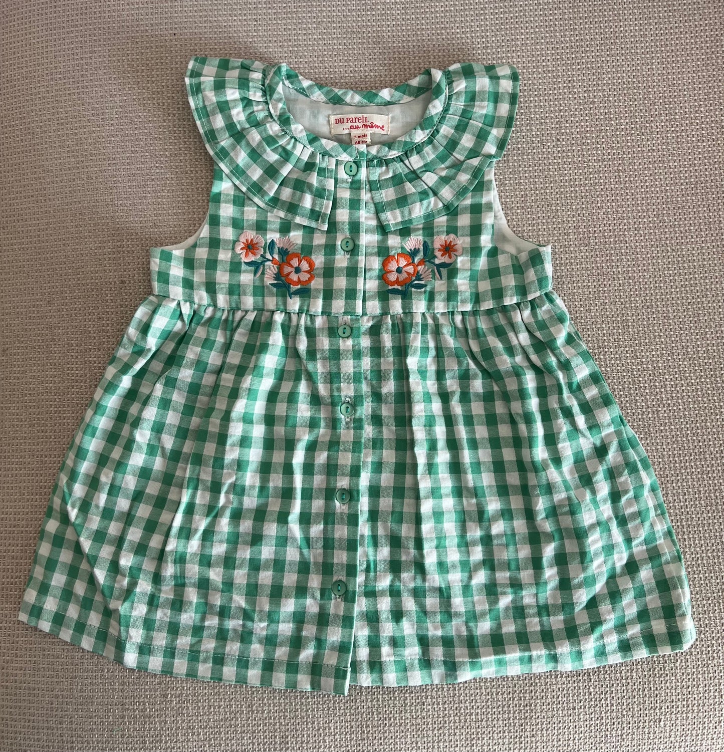 Robe verte carreaux