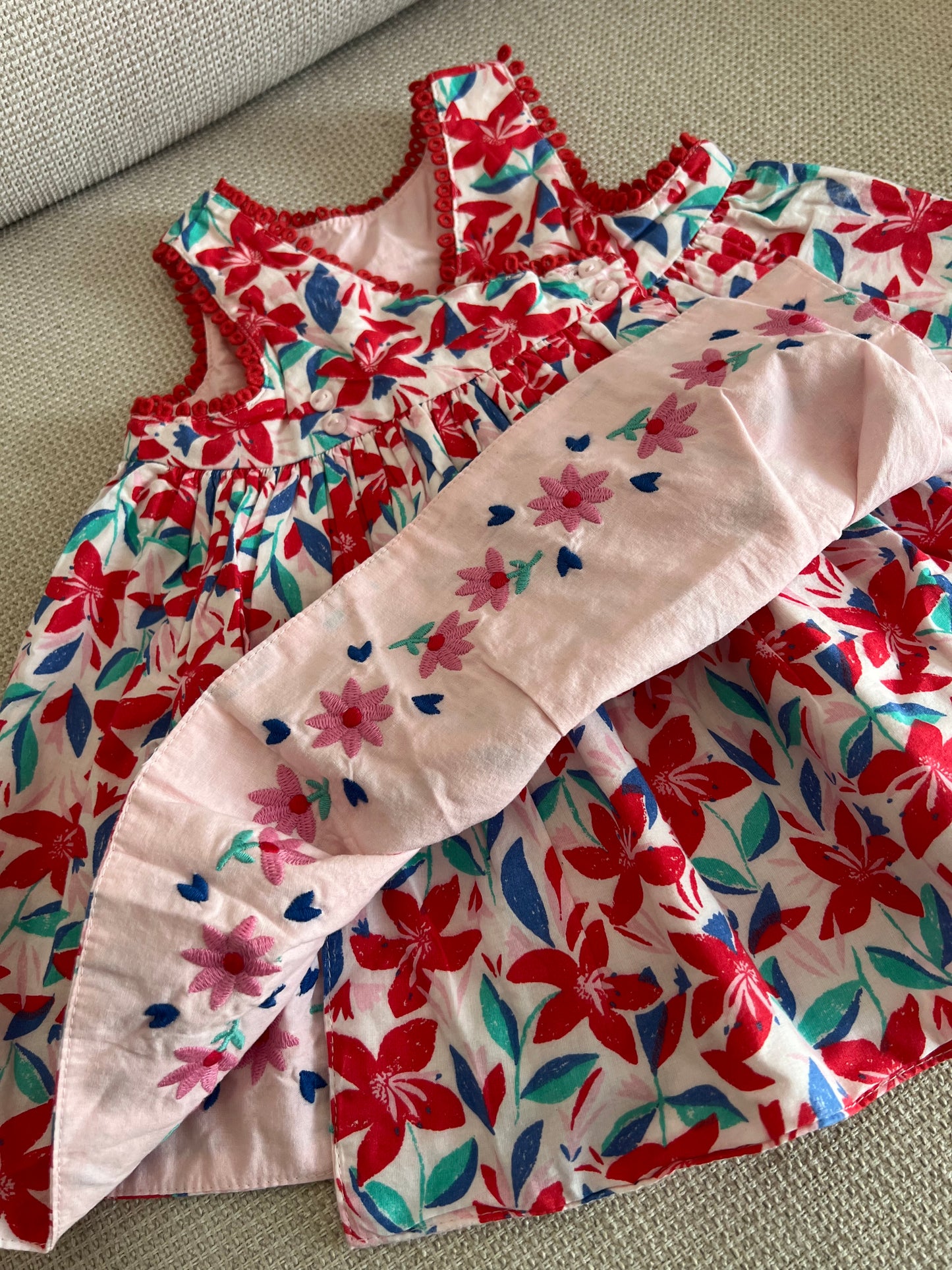 Robe cache cœur 2 faces en fleurs
